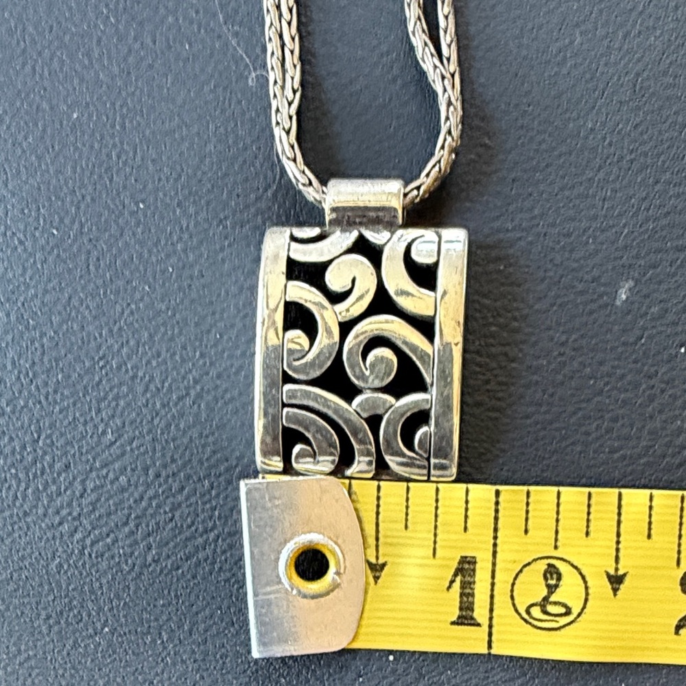 Brighton Silver Tone Scroll Rectangle Pendant Nec… - image 7